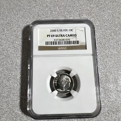 2000 S Silver 10C Roosevelt Dime PF69 Ultra Cameo NGC Classic Brown Label - Image 1 of 2