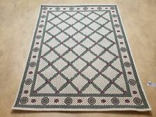 4x6 Panel Design Rug 4' x 6' Power-Loomed Vintage Rug Beige & Pine Green Carpet