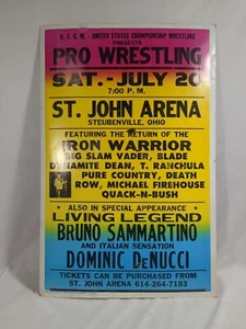 U.S.C.W Pro Wrestling Poster WWF Bruno Sammartino Dominic DeNucci St. John 80er - Bild 1 von 12