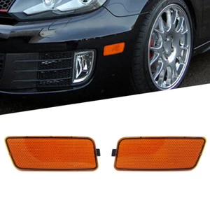 For 10-14 VW MK6 GTI Front Bumper Side Marker Lights Housing- Crystal Yellow - Picture 1 of 10