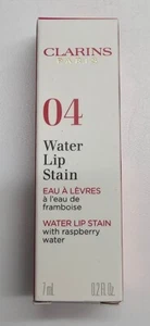 Clarins Water Lip Stain #04  Rose Water Brand New With Box Raspberry Water - Picture 1 of 4