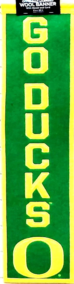 Oregon Ducks Embroidered Wool Slogan Banner 8 x 32 Inch with Hanging Cord - Image 1 of 1
