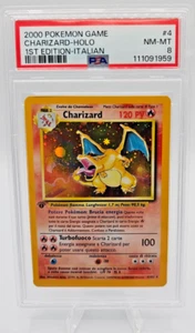 2000 POKEMON BASE SET 1ST EDITION ITALIAN #4 CHARIZARD HOLO PSA 8 - Picture 1 of 1