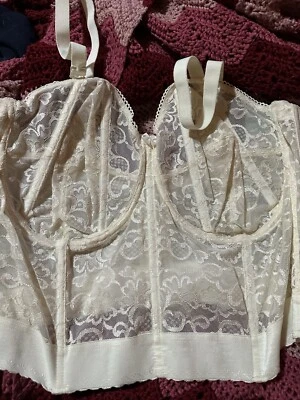 Goddess Brand Corset Bustier Bra Women’s Size 44F Ivory NWT - Image 1 of 4