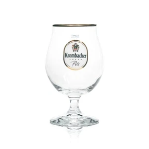 Vaso de cerveza Krombacher 0,4 l basculante borde dorado vasos Bruselas globo copa de tulipán - Imagen 1 de 2