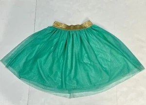 Gap Girl’s Shimmer Waist Tulle Skirt Deco Green Gold Glitter Small (6-7) Elastic - Picture 1 of 16