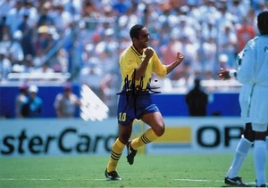 Fußball - Martin Dahlin - handsigniertes 12x8 Inch Foto - Schweden - COA - SALE - Bild 1 von 1