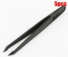 5Pcs Anti-Static Black Plastic Tweezers Short Sharp 93307 rk