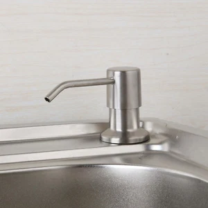 Fregadero de cocina montado en cubierta dispensador de jabón líquido bomba botella níquel cepillado - Imagen 1 de 6