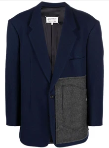 Maison Margiela Men's Gray Wool Cotton-Blend Patch-Pocket Detail Size 46 $2090 - Picture 1 of 12