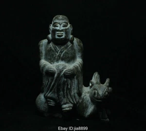 Rare Chinese Hongshan Culture Old Jade Stone Carving Deer Lohan Buddha Statue - Picture 1 of 10