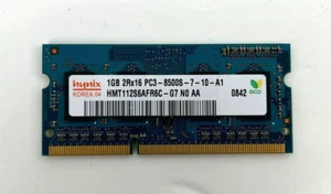 Hynix Laptop RAM Memory 1GB 2Rx16 PC3-8500S-7-10-A1 - Picture 1 of 2