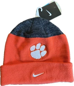 Nike Clemson University Tigers Paw Gorro Gorra Tobbogan Naranja Negro Nuevo con Etiquetas Equipo - Imagen 1 de 5