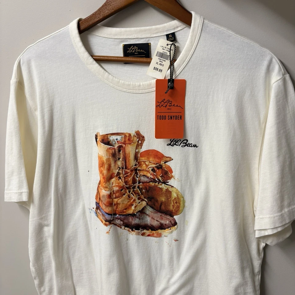 Редкая T L.L.Bean x Todd Snyder подпись футболка кремовый мужской XL Bean загрузки классический - Изображение 1 из 4