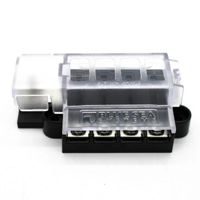 Blue Sea Systems Fuse Block ST Blade Mini 4 Circuit 5045B-BSS - Image 1 of 2
