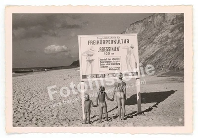 orig. Foto Freikörperkultur Naturismus "Abessinien" auf Sylt 30er/40er-nackt - Bild 1 von 2