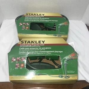 (2) Stanley NEW (open box) 25’ Landscaping Projector Cord 3 Outlets 8’ spacing - Picture 1 of 7