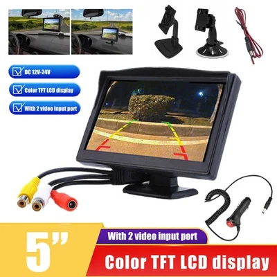 TFT LCD Screen Color Monitor For Rear View Reverse Backup Camera & Car Charger* - Image 1 of 4