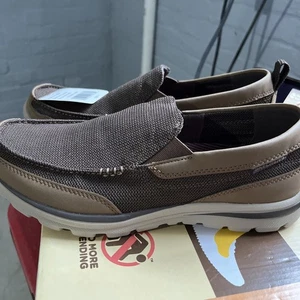 Skechers SUPERIOR Hand Free Halbschuhe Herren 9 Braun Slipper Memory Foam - Bild 1 von 6