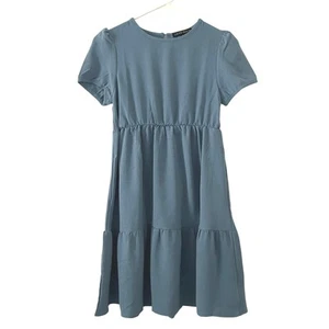 Love Ellie Girl's Blue Keyhole Tiered Ruffle Waist Midi Dress Large 12-14 NWOT  - Picture 1 of 9