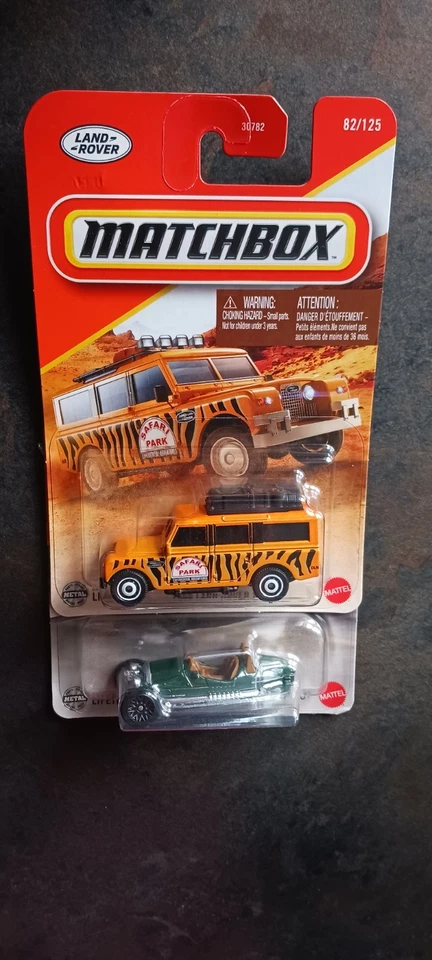Tarjeta larga Matchbox Land Rover Safari Park 2025 más paquetes blister sellados Morgan Foto 1 de 1