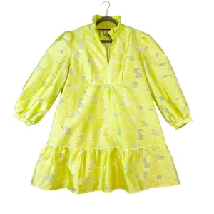 Tuckernuck Citron Fil Coupe Palmerston Dress Women's XXXL (3X) Yellow Ruffle - Picture 1 of 9