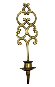 Antique metal Wall-Mounted Candle Holder With Ornate Scroll Design 12" READ - Picture 1 of 7
