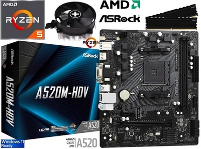 Aufrüstkit PC Bundle AMD Ryzen 5 3600 bis 32GB DDR4 mit TPM 2.0 ASRock A520M - Bild 1 von 4