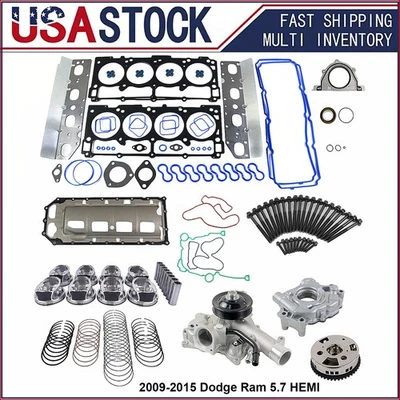 Juego de reconstrucción de motor de revisión para Dodge Ram 1500 2500 3500 2009-2015 5,7 L Hemi Foto 1 de 4