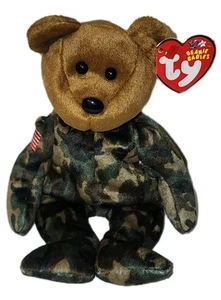 NMT* Ty Beanie Baby HERO USA Army Military USO Bear Flag On Arm MWNMT Plush Toy - Picture 1 of 9