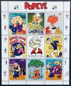NIGER POPEYE THE SAILORMAN STAMPS SHEET MNH 1999 ANIMATED CARTOON CHARACTER - Picture 1 of 1