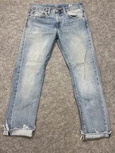 Levis 511 Jeans Mens 31x31 White Oak Cone Denim Selvedge Distressed Raw Edge - Picture 1 of 15