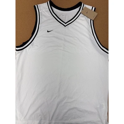 Nike Mens Basketball Jersey Dri FIT White Black Trim Tank Top BSKTBLL L - Image 1 of 4