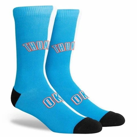 Oklahoma City Thunder NBA Large Mens Socks Fits 6-12 PKWY Split Blue Crew OKC Cover