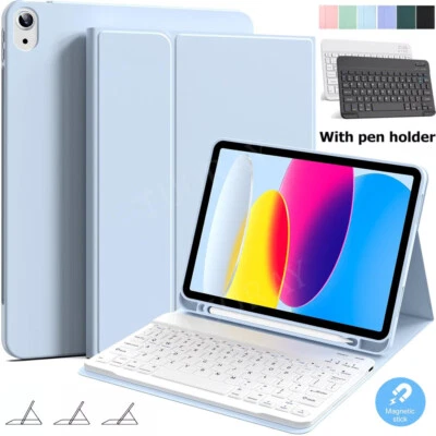 For iPad 5/6/7/8/9/10/11th A16 Pro Air 11 Inch M3 2025 6/5/4th Gen Keyboard Case - Image 1 of 4