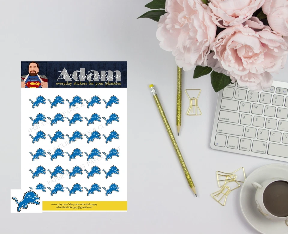 Detroit Lions Planner Stickers - Image 1 of 2