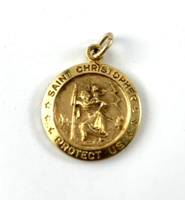 Saint Christopher Charm | Theda | 1/20 12K GF | 3/4" | Used | Very Nice - Image 1 of 3