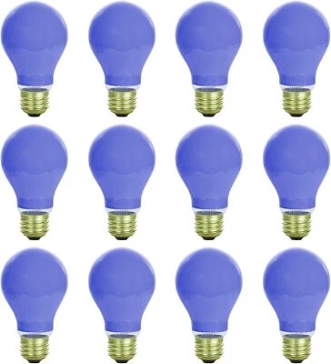 12Pack 40W A19 Light Bulb, Ceramic Blue Glow, Dimmable, E26, 120V - Image 1 of 2