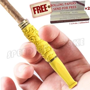 Filtro de cigarrillo reutilizable dragón tallado madera papeles de liar puntas de filtro - Imagen 1 de 5