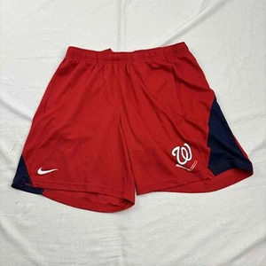 Nike Unisex Athletic Shorts Red Washington Nationals MLB Baseball N256 - Picture 1 of 12