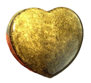 BUTW Oro Mexicano Brillo Obsidiana Forma Corazón Escondite Anillo Joyería 1165P abe - Imagen 1 de 6