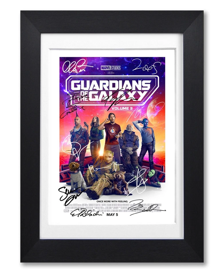GUARDIANS OF THE GALAXY VOL 3 MOVIE CAST SIGNED POSTER PRINT PHOTO AUTOGRAPH - Image 1 of 1