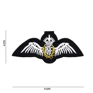 Aufnäher   RAF Britisch Piloten-wings ca  9 x4 cm weiß - Picture 1 of 1