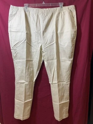 Pantalones de sarga para mujer, beige, talla grande 3XL Foto 1 de 2