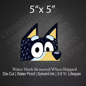 Bandit Muffin Dog Bluey Cute Dog Cute Kid Peeker Vinyl Sticker Decal Car Peeker - Picture 1 of 2