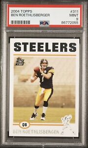 BEN ROETHLISBERGER 2004 TOPPS 1st Edition ROOKIE CARD RC PSA 9 MINT STEELERS