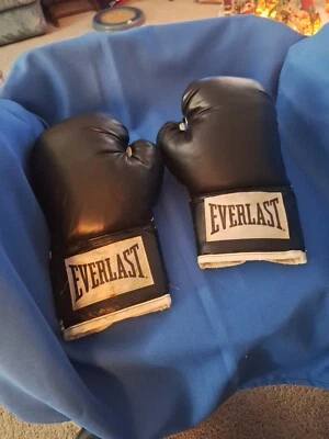 Everlast Black/White Boxing Gloves 12 OZ  Pre-Owned Good Condition 30 - Image 1 of 4