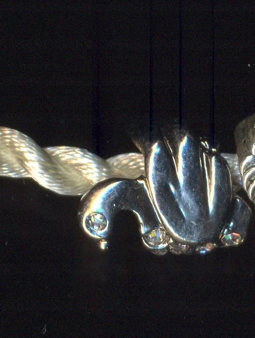 Ciondolo Cigno e strass col. acciaio x catene snake 4mm - Immagine 1 di 1