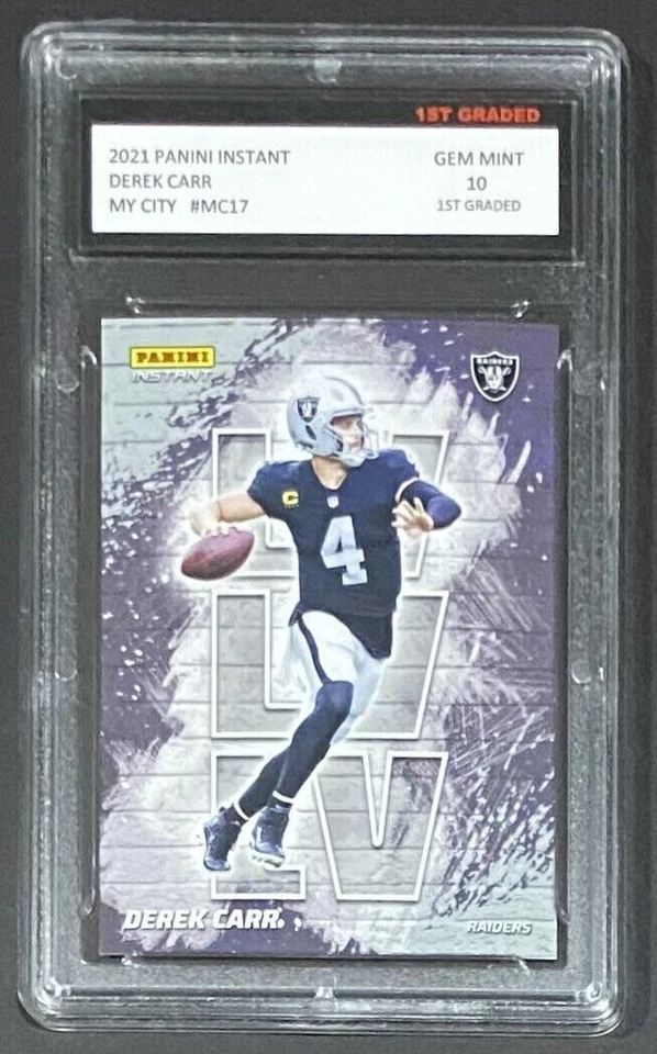2021 PANINI INSTANT DEREK CARR 1ST GRADED 10 MY CITY LAS VEGAS RAIDERS #MC17 SP - Image 1 of 2