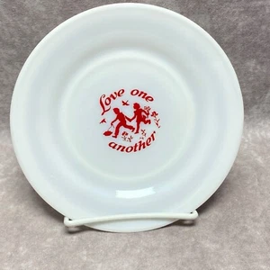 Hazel Atlas Milk Glass 7" Plate Love One Another - Picture 1 of 6